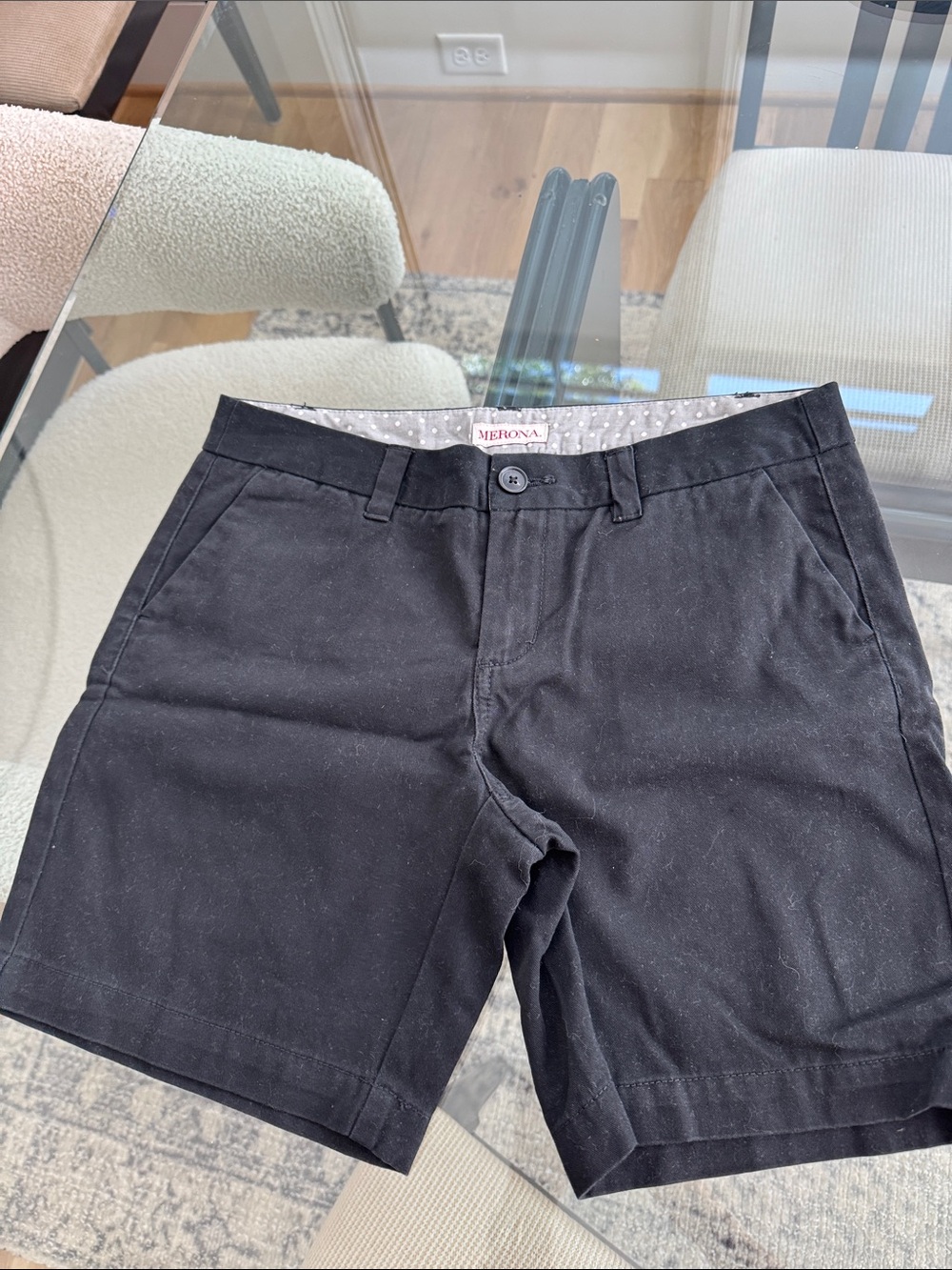 Merona Black Flat-Front Men’s Chino Shorts